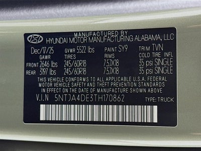 2026 Hyundai Santa Cruz SE