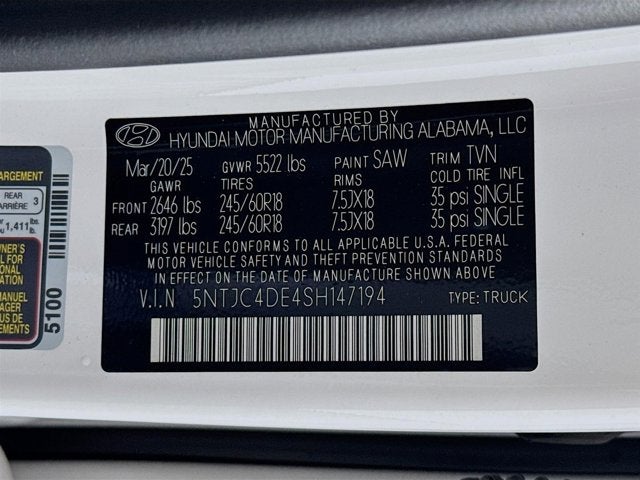 2025 Hyundai Santa Cruz SEL Activity